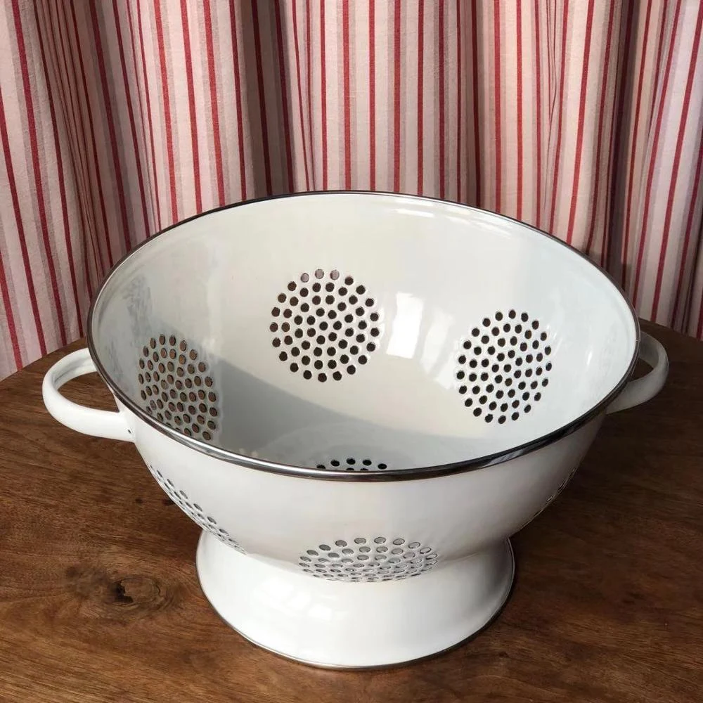 Title 2, Enamel Drain Basket for Vegetables and Fruits, ...