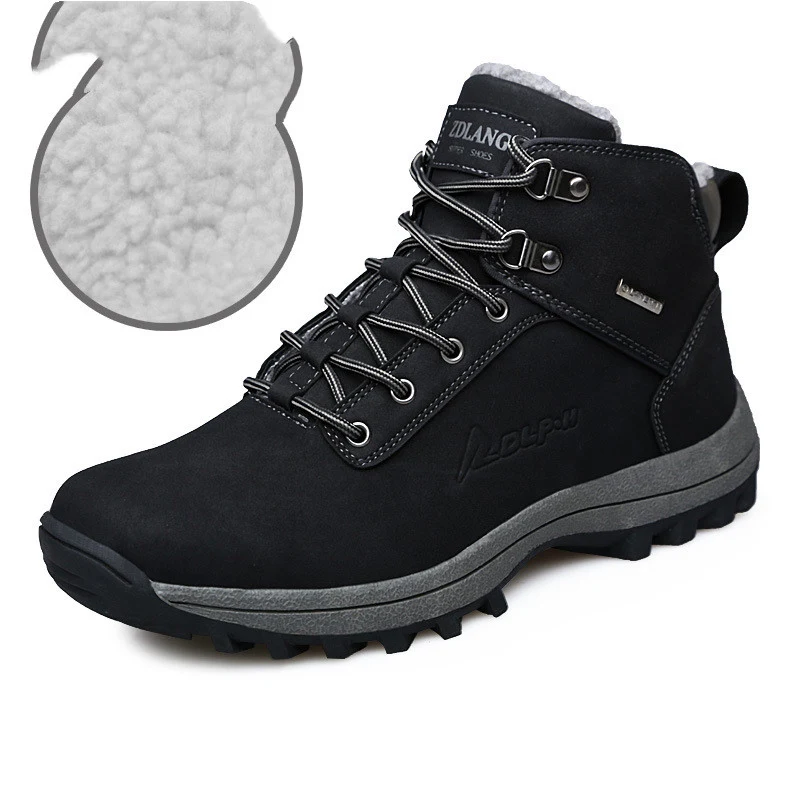 Grote sneeuwlaarzen voor heren Katoenen sportschoenen, ideaal voor wintersport. Houden je voeten warm en droog tijdens winterse avonturen. — foto 10