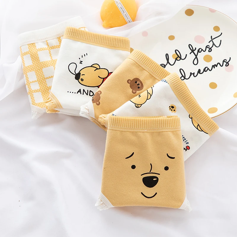 Calcinha japonesa fofa de urso com renda para meninas. Conforto e charme com design adorável e tecido respirável. — foto 1
