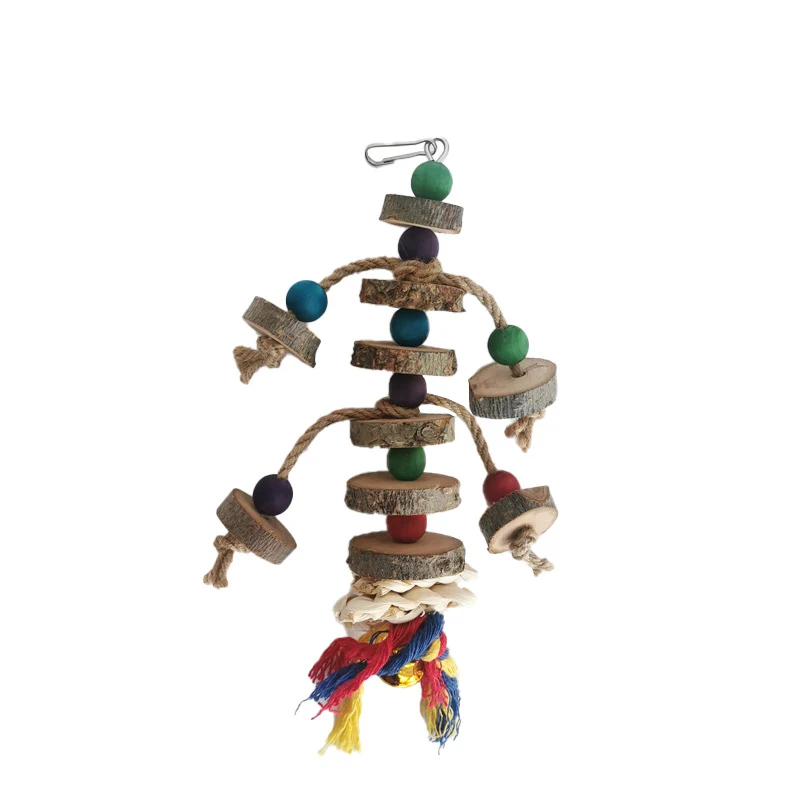 Title 15, Parrot Chew Toy With Hook Colorful Wooden Beads...