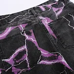 Lightning Print Tie-dye Jeans For Men On The Street. Stand out with these stylish and comfortable jeans. Perfect for a m — photo 2