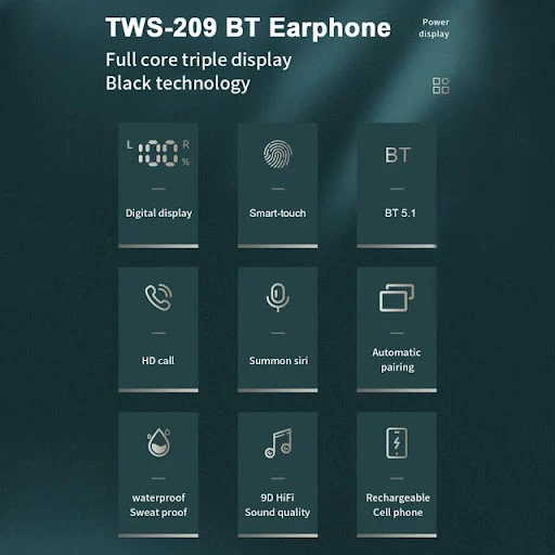 Title 6, New Wireless Bluetooth Headset 5.0 Touch Digita...