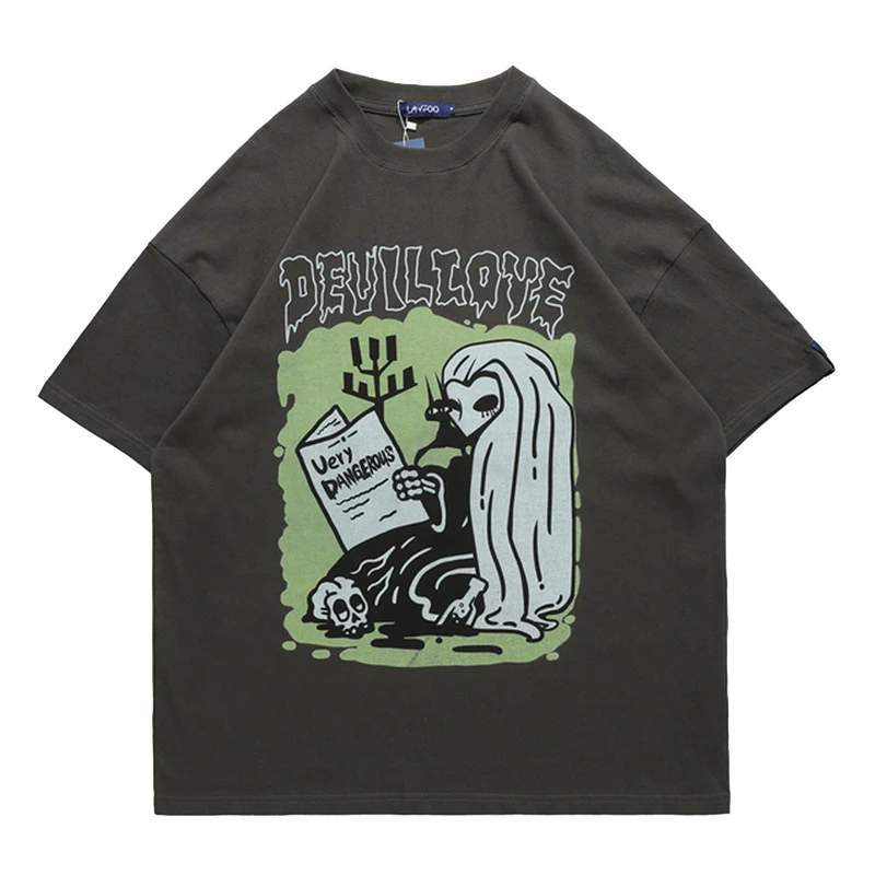 Krantendruk T-shirt met korte mouwen Personality Tide Brand Loose — foto 4