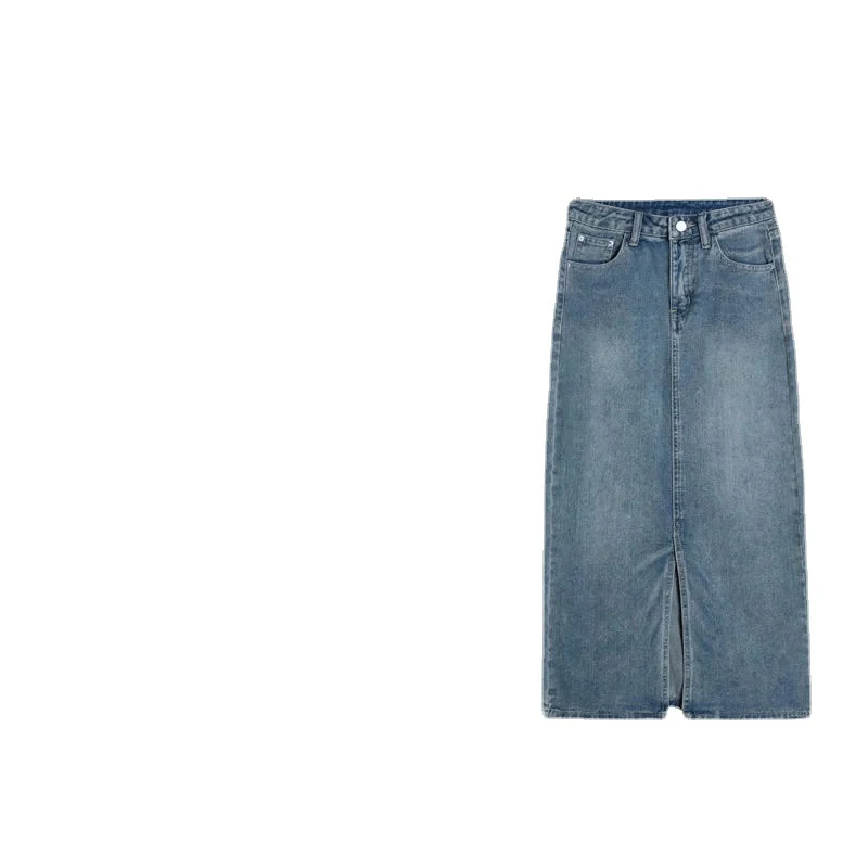 Title 6, Saia jeans midi de verão com fenda, ideal para ...
