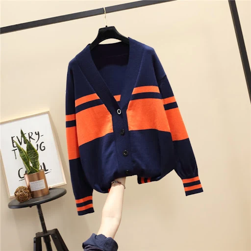 Title 1, Knitted Sweater Womens Contrast Large Cardigan...