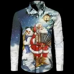 Camiseta de manga longa europeia e americana com estampa digital 3D de Natal, ideal para festas e celebrações com conforto e estilo. — foto 10