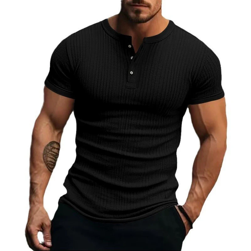 Sunken Stripe Men's Sports Short-sleeved T-shirt Breathable and quick-drying for workouts and everyday wear Comfortable — photo 4