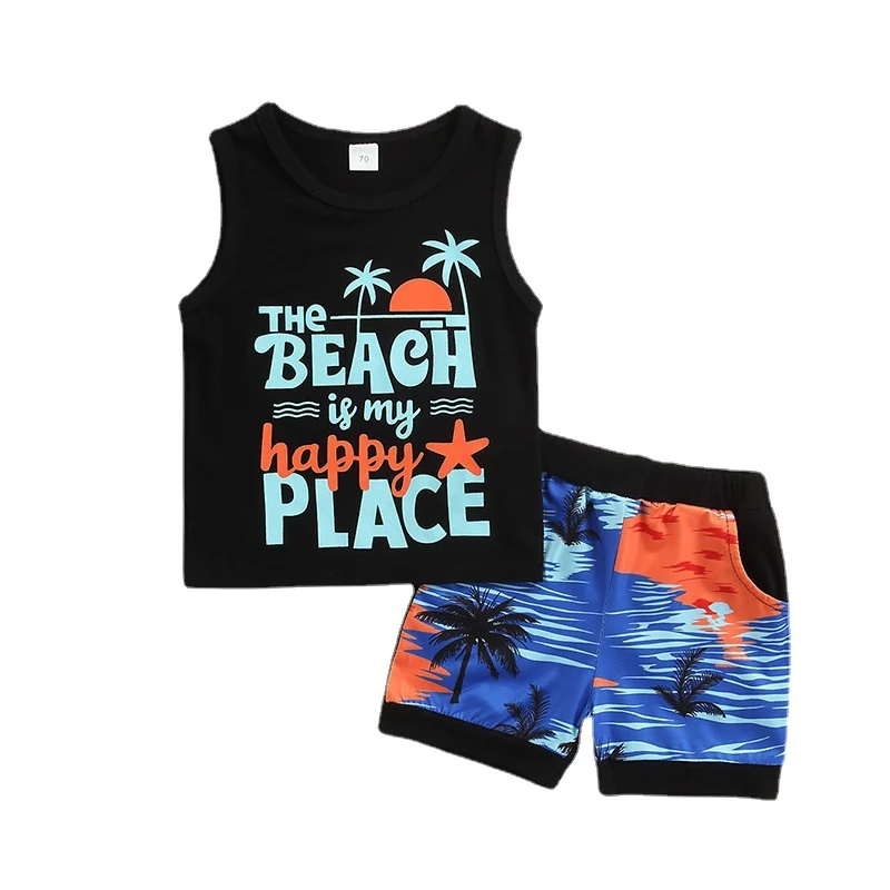 Title 4, Roupa de praia infantil com estampa de coqueiro...