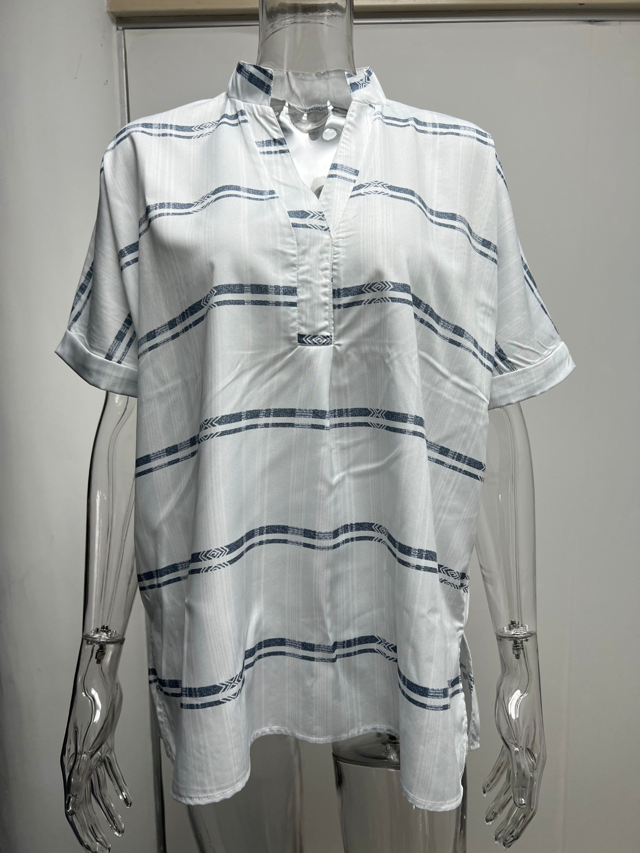 Title 13, Camisa solta de verão feminina Manga curta Deco...
