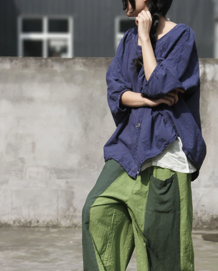 Title 5, Camicia cardigan in lino da donna con maniche a...