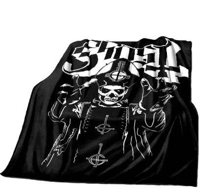Title 5, Printed Skull Pattern Single Layer Blanket, a c...