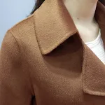 Stylish long knee length woolen jacket for women. Provides warmth and comfort with an elegant look. Perfect for cold wea — photo 2