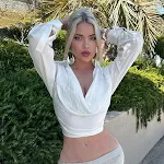 Top casual a maniche lunghe con collo alto e taglio basso in tinta unita — foto 4