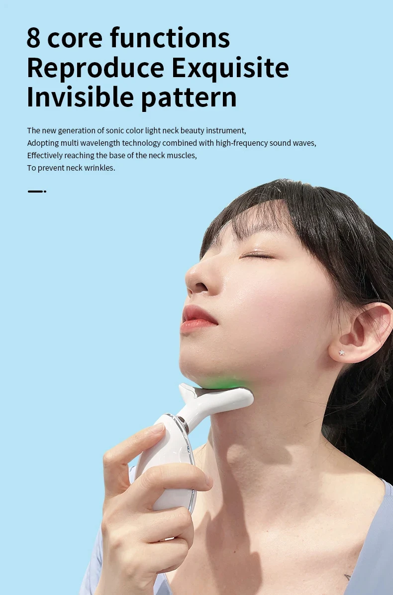 Title 6, Neck Face Beauty Device with Colorful LED Photo...