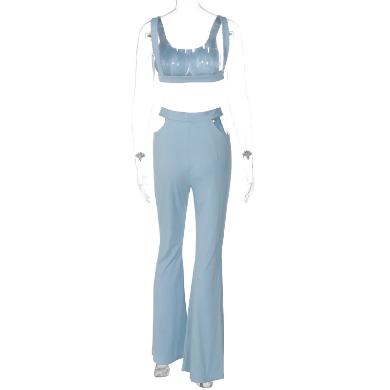 Title 14, Womens Solid Color Sleeveless Vest and Bell-bo...