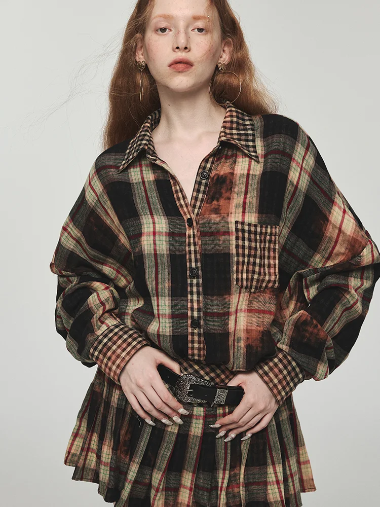 Chic Style Tie Dyed Plaid Patchwork Set — Effortlessly stylish outfit. Comfortable and trendy, perfect for creating a un — photo 7