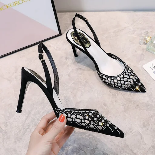 Title 5, New Summer Pointed Rhinestone Stiletto High Hee...