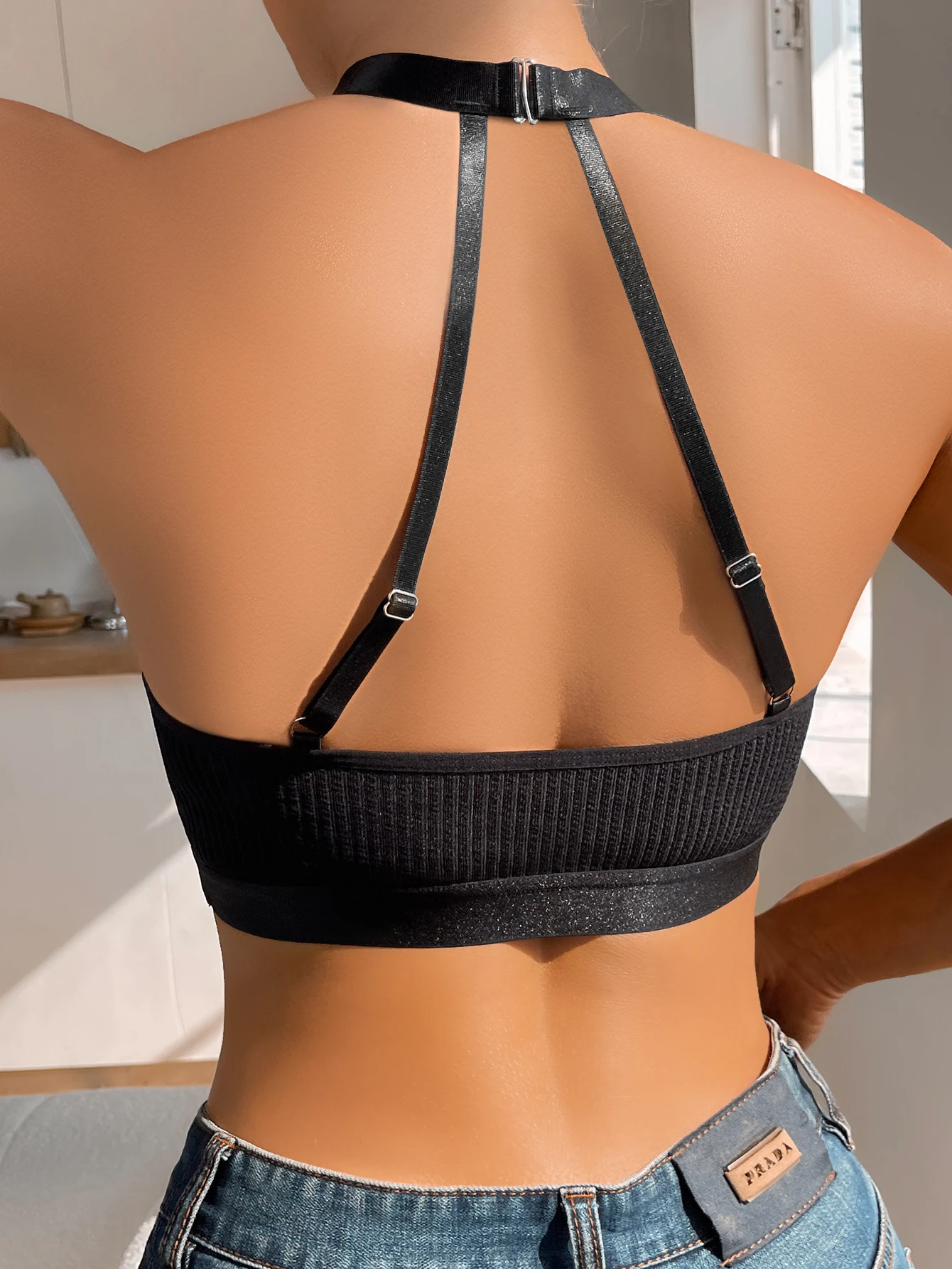 Title 6, Womens Vest Backless Shoulder Strap Bra, Adjus...