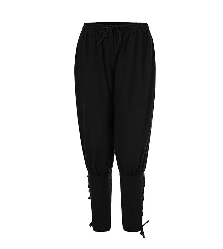 Title 7, Mens Cotton and Linen Trousers with Ankle Stra...