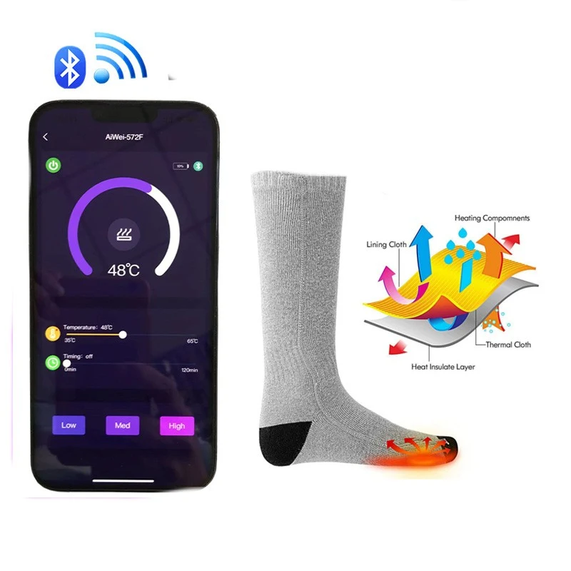 Title 5, Mobile APP Control Winter Heating Athletic Socks