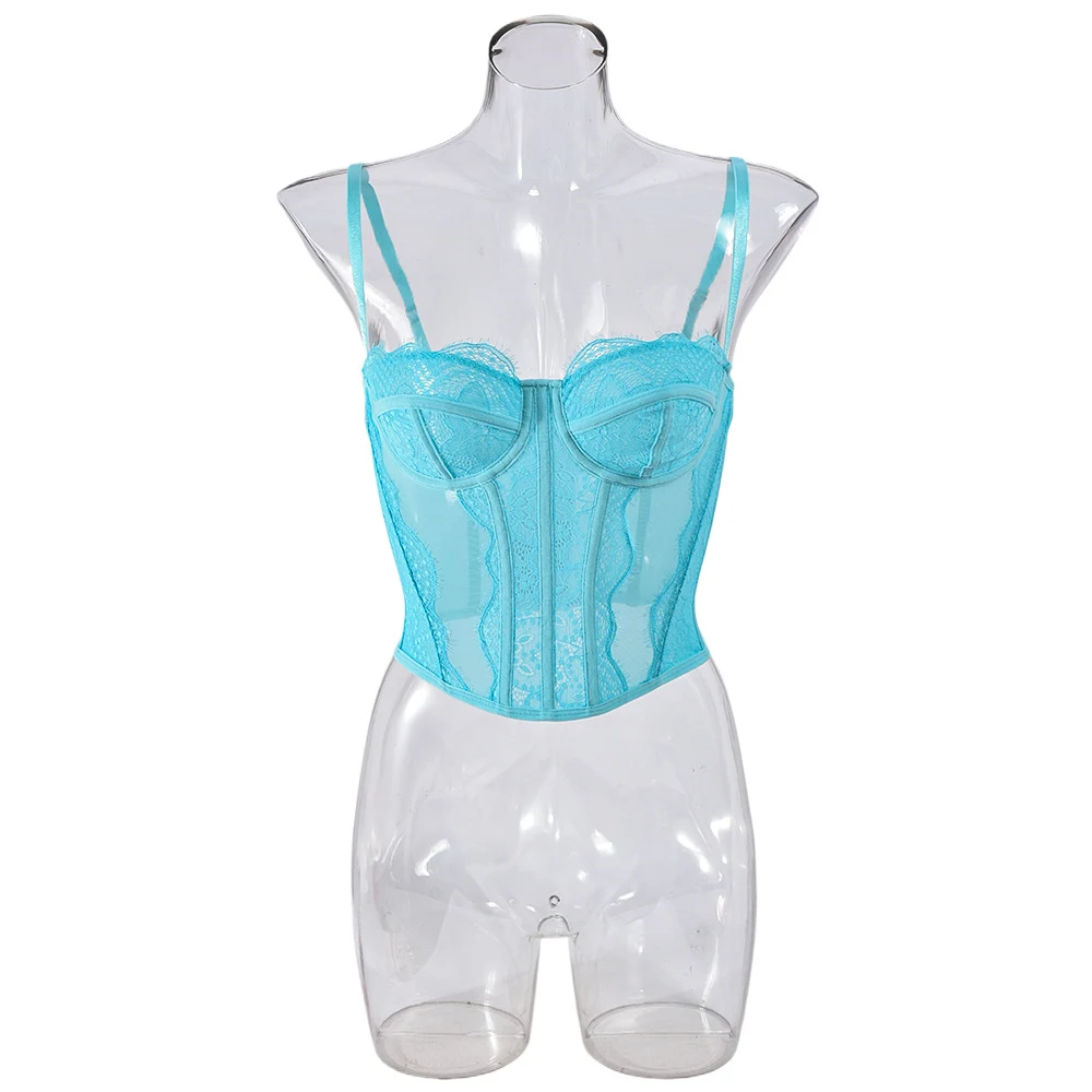 Title 7, Lace Plastic Bones Body Shaping Tube Top Hollow...