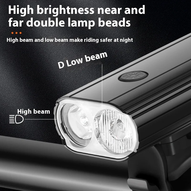 Farol de bicicleta L2 2 recarregável Tipo-C em liga de alumínio brilhante. Iluminação potente para pedalar à noite, fácil instalação e uso para ciclistas. — foto 6