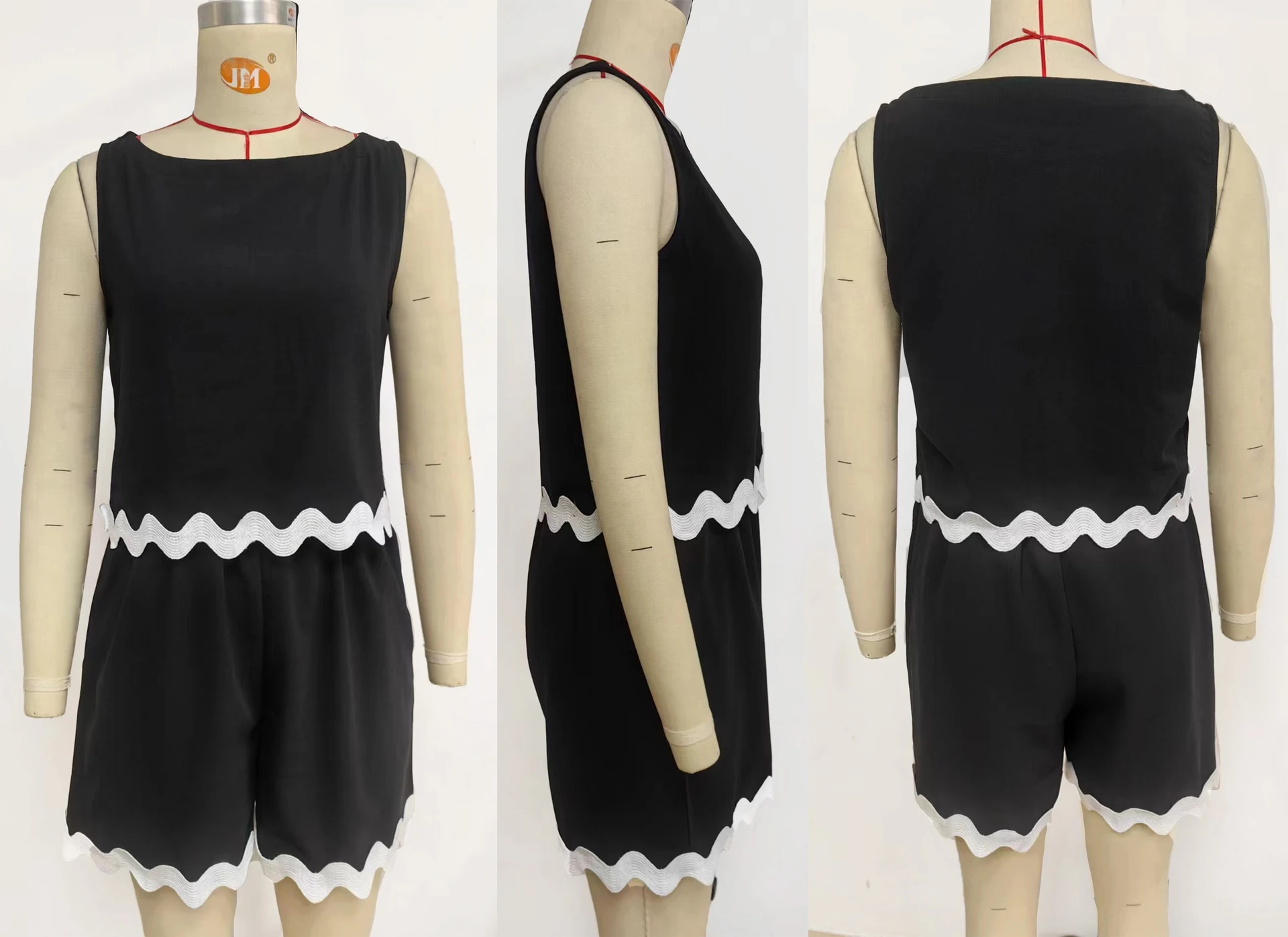 Conjunto de shorts sem mangas de cor sólida, conforto e casualidade. Perfeito para o verão, leve e fácil de usar para um visual descontraído e moderno. — foto 31