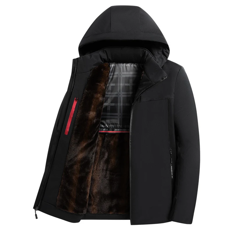 Dad Cotton Men Velvet Padded Thickened Coat. A warm and comfortable winter jacket, perfect for everyday wear. Durable, p — photo 3