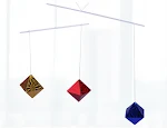 Vilão Dançante Charm Preto e Branco Gradiente Bola Diamante Hexagonal — foto 1
