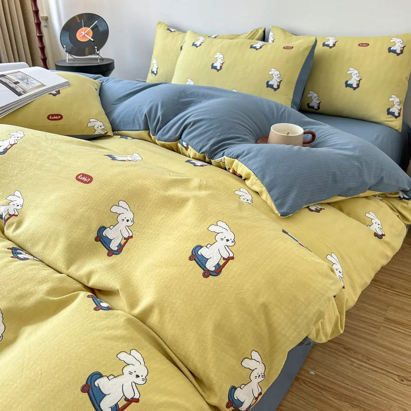 Jogo de cama infantil e materno espesso e escovado, para dormitório estudantil, três peças, macio e aconchegante. — foto 33