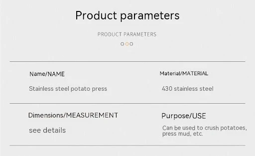 Title 7, Stainless Steel Potato Extruder for perfect mas...