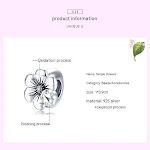 S925 Plata Flor Silicona Posicionamiento Abalorios Separadores Temperamento Chica DIY Accesorios Joyería Versátil — foto 6
