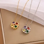 Colar feminino com pingente de trevo de quatro folhas malaquita coreano. Símbolo de sorte e elegância, um acessório perfeito. — foto 8