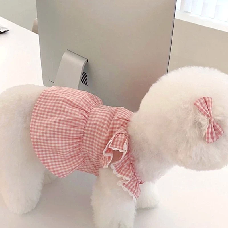 Summer Dog Clothes Strap Lace Skirt, lightweight and breathable, perfect for hot weather, adorable and comfortable pet a — photo 2