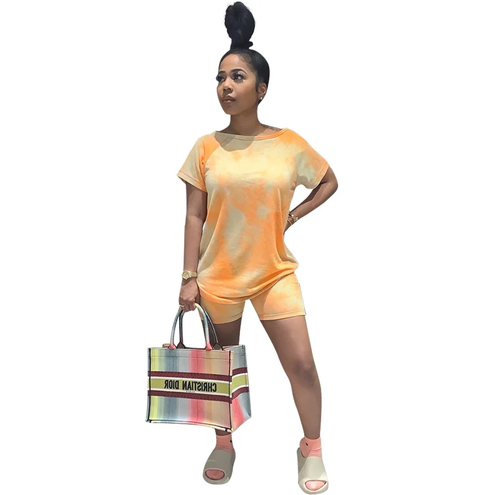 Fashion Sports Set Tie-dye Short Sleeve Experience comfort and style during your workouts and leisure activities. This s — photo 3