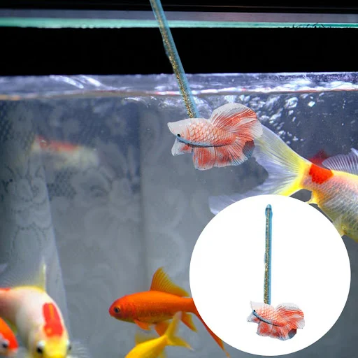 Durable Betta Stick Artificial Non-fading Fish Wand Toy Long Pole Relieve Boredom Fish Training Teaser Wand Toy Fish Tan — photo 4