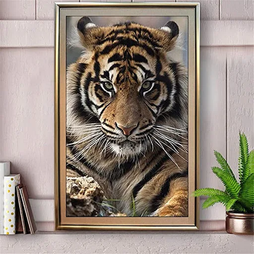 Title 4, Pintura Decorativa 5D Diamante Tigre Pequena Um...