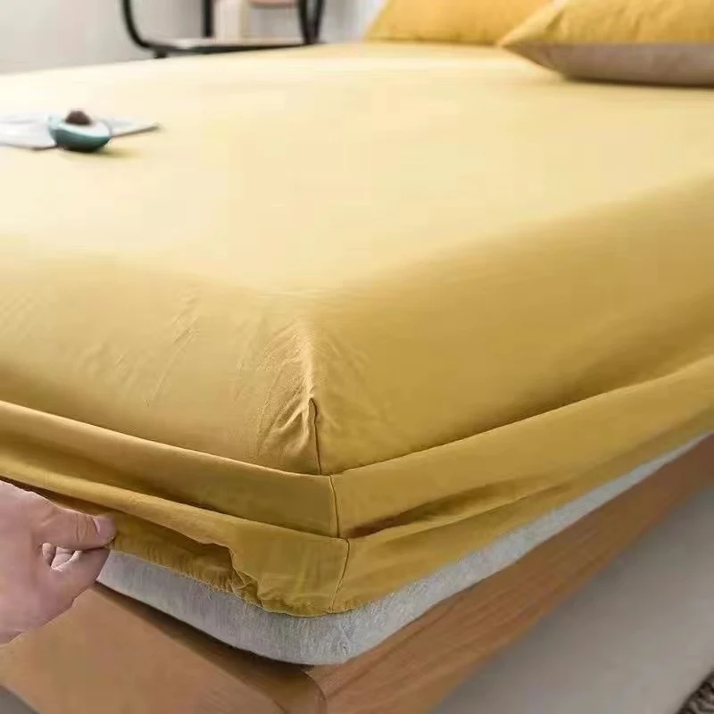 Cobre-leito de três peças em algodão lavado estilo creme totalmente envolto, perfeito para um quarto aconchegante e tranquilo. — foto 16