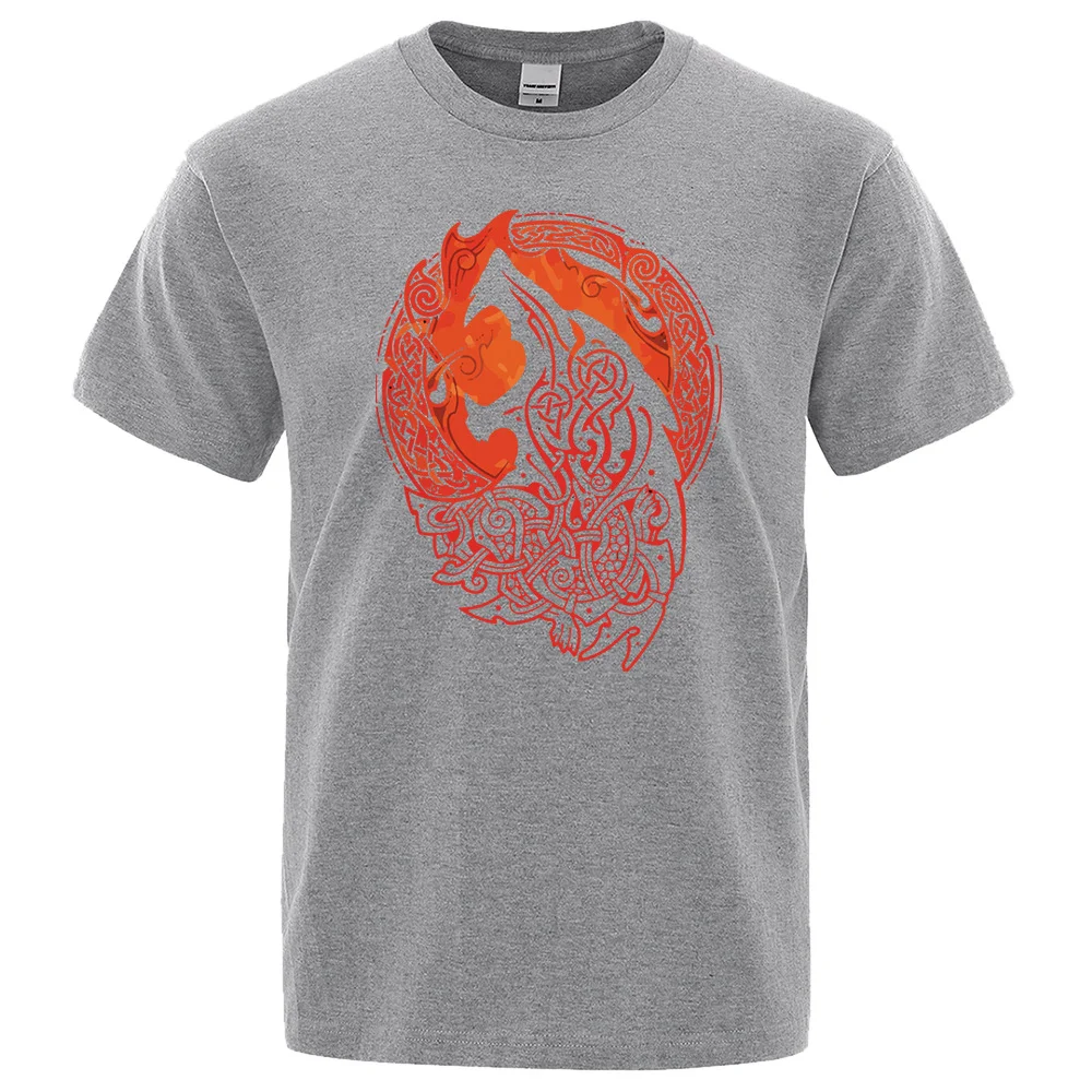 Camiseta de hombre Vikingo Mitología Nórdica Fenrir Lobo Calidad. Camiseta de manga corta para hombre, diseño épico y cómodo para usar. — foto 2