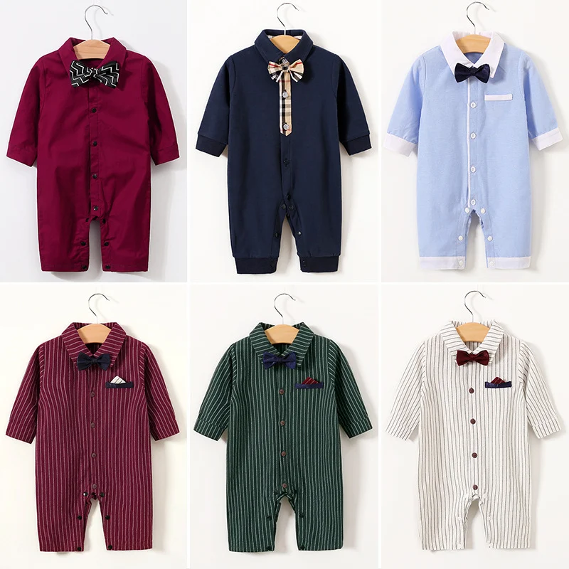 Elegante body de manga larga para bebé estilo camisa de caballero, ideal para ocasiones especiales y comodidad diaria. — foto 1