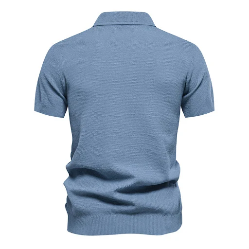 Title 4, Camiseta masculina de malha com lapela, manga c...