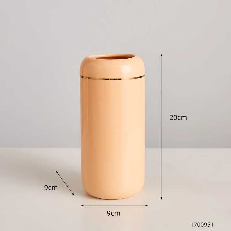 Title 4, Straight Ceramic Vase Modern Minimalist Decorat...