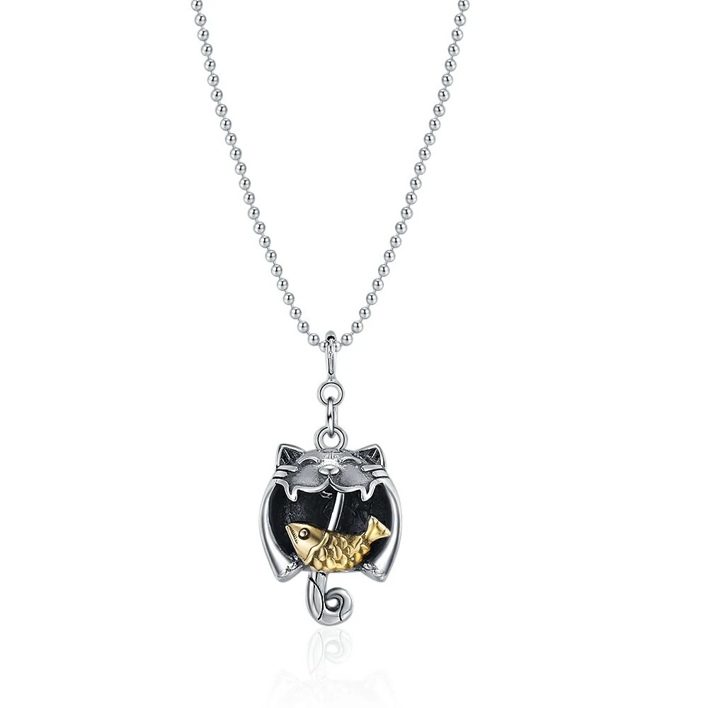 Title 1, Colar feminino com pingente de gato vintage com...