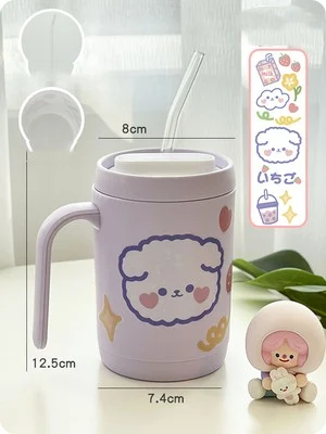 Title 4, Stainless Steel Mug for Coffee Tea with Lid Str...