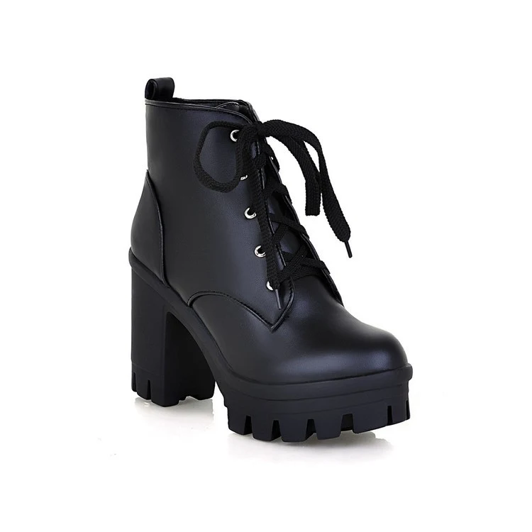 Salto Alto Feminino com Cadarço, Novo Sexy Sola Grossa Punk Sapatos de Neve de Inverno. Botas estilosas para um visual ousado e aquecido. — foto 25