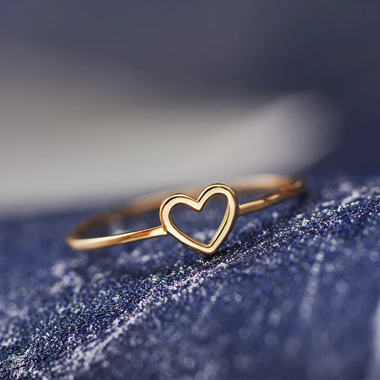 Anéis de coração vazado para casais Anel de casamento feminino novo estilo Jóias perfeitas para demonstrar amor eterno e celebrar um novo matrimônio. — foto 3