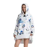 Hooded Pyjama Dekens TV Warme Outdoor Kleding Ultiem comfort voor binnen en buiten. Deze warme en veelzijdige kleding is ideaal om te ontspannen. — foto 2