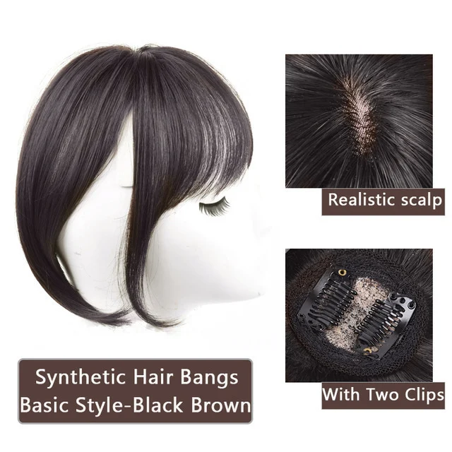 Franja 3D Reta para Reposição Capilar, Fibra de Alta Temperatura, Cobre a Linha do Cabelo, Conjunto de Peruca. — foto 13