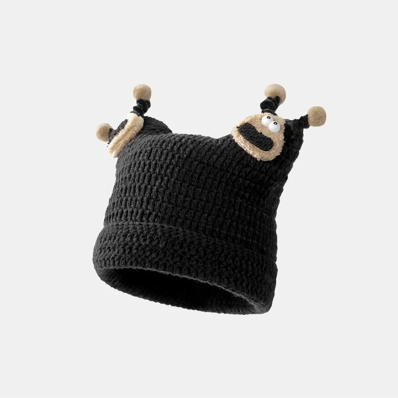 Title 2, Cute Doll Woolen Cap Female Thermal Knitting