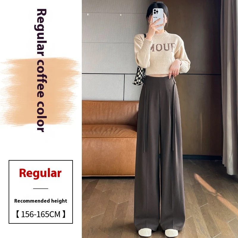 Gray Woolen Pants Women's Draping Thickened High Waist Slimming Loose Fit for Comfort and a Flattering Silhouette. — photo 4